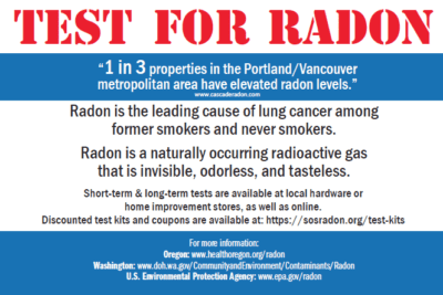 Radon Testing Information Post Card